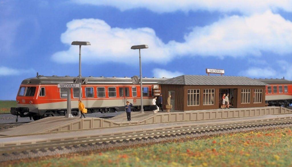 Vollmer H0 43549 - Bouwpakket perron met wachthal in ovp, Hobby en Vrije tijd, Overige merken, Gelijkstroom of Wisselstroom, Brug, Tunnel of Gebouw