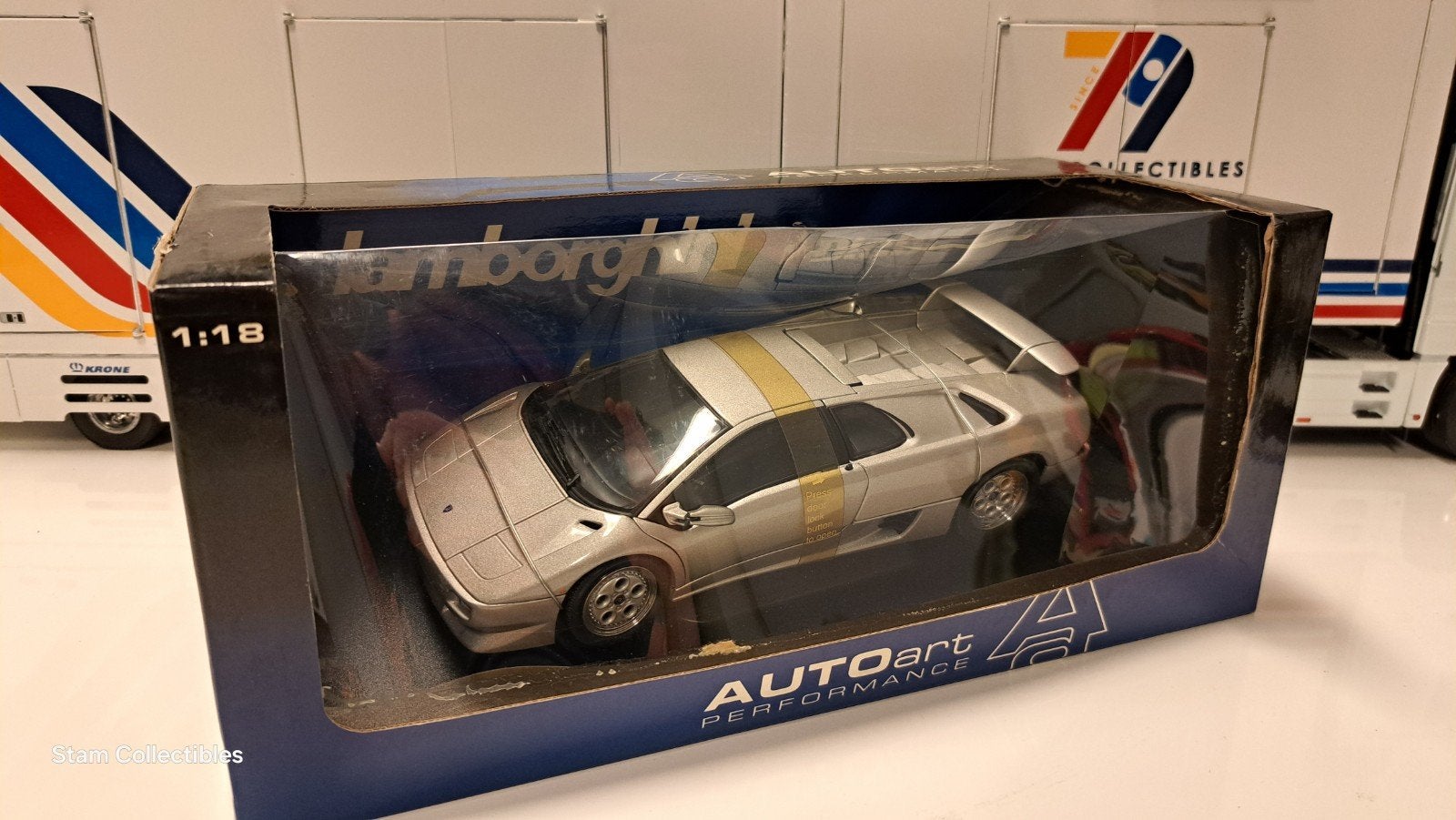 AUTOart Lamborghini Diablo Coupe Silver, Auto, Autoart, Ophalen of Verzenden, Zo goed als nieuw