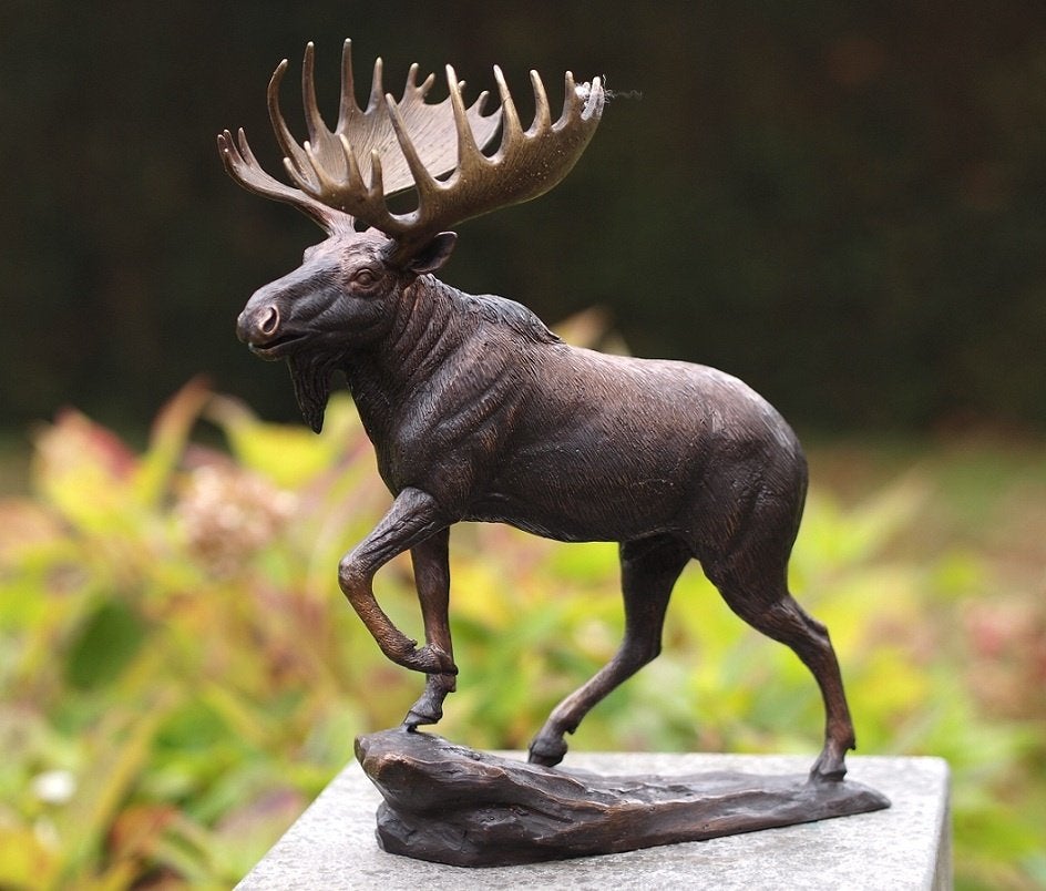 ELAND // BRONZEN BEELD / WILD DIER/ TUINBEELD/ hert, Verzamelen, Ophalen of Verzenden, Hert, Beeldje of Figuurtje