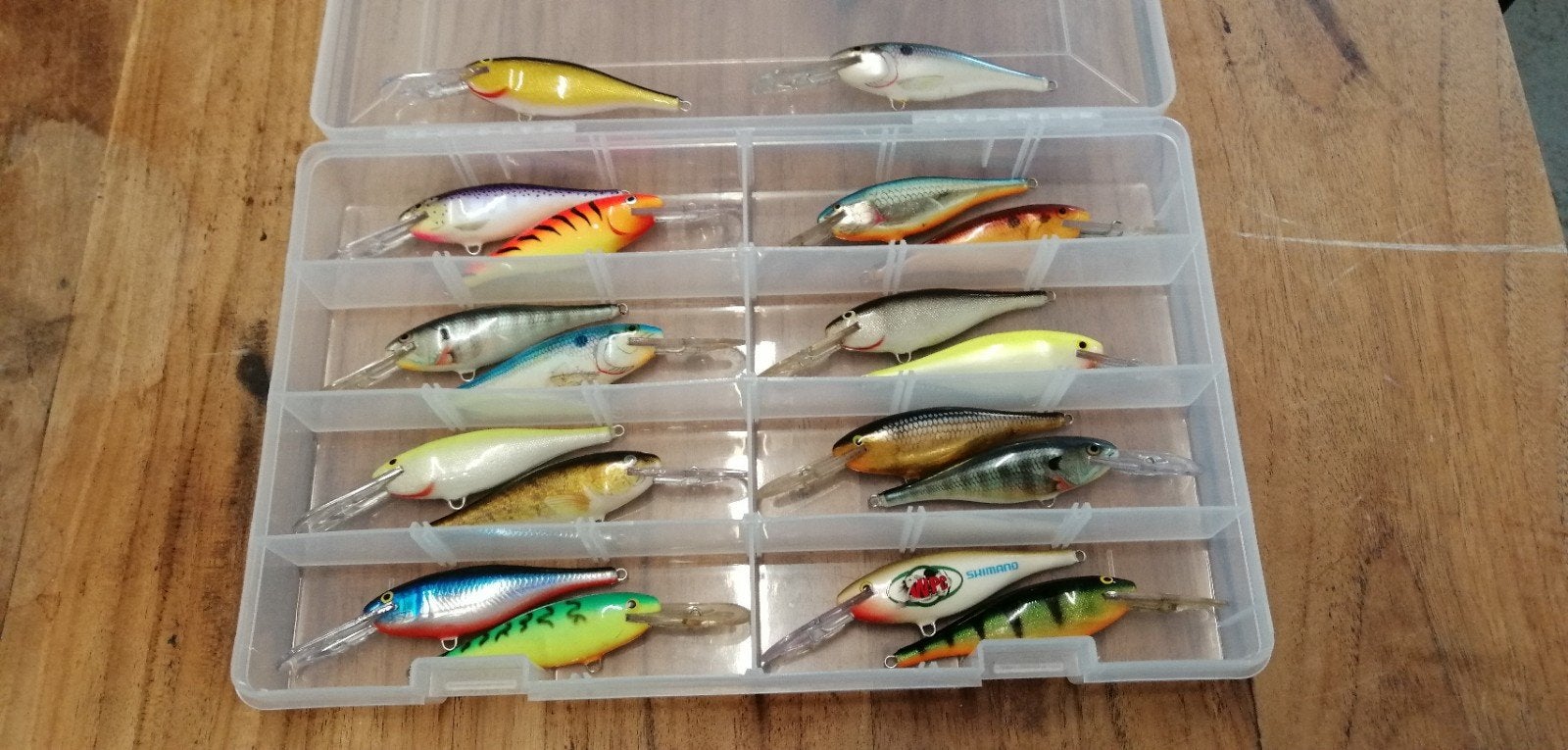 18x Rapala Shad Rap deep runner 9 cm pluggen in Spro ta.box, Ophalen, Overige typen
