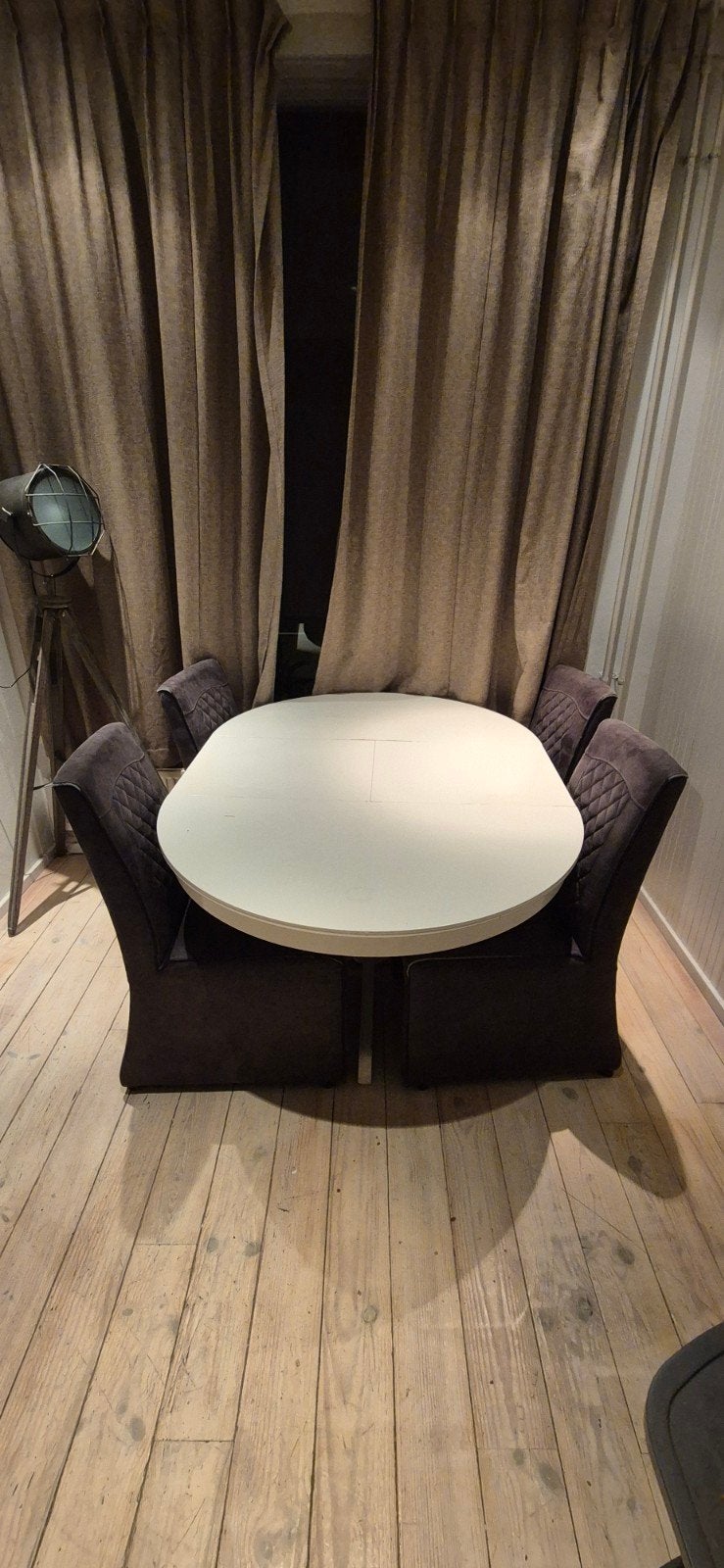 Ikea Rosentorp uitschuifbare ronde tafel, wit, Ophalen, Gebruikt, 100 tot 150 cm, Rond