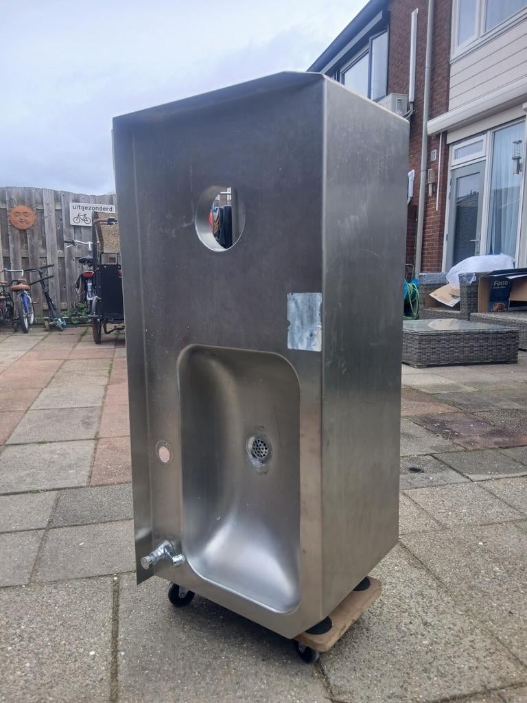 RVS keukenblok met kraan en afvalbakje, Ophalen, 25 tot 50 cm, Minder dan 100 cm