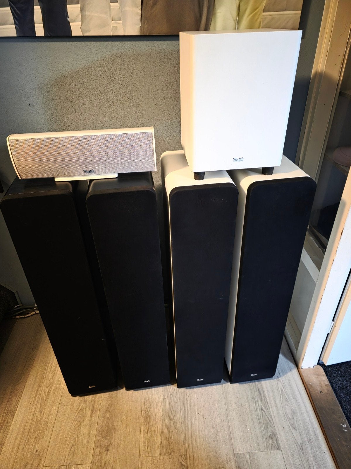 Teufel 5.1 Surroundset met Subwoofer en Center Speaker, Audio, Tv en Foto, Ophalen, Gebruikt, 120 tot 150 watt, Surroundset