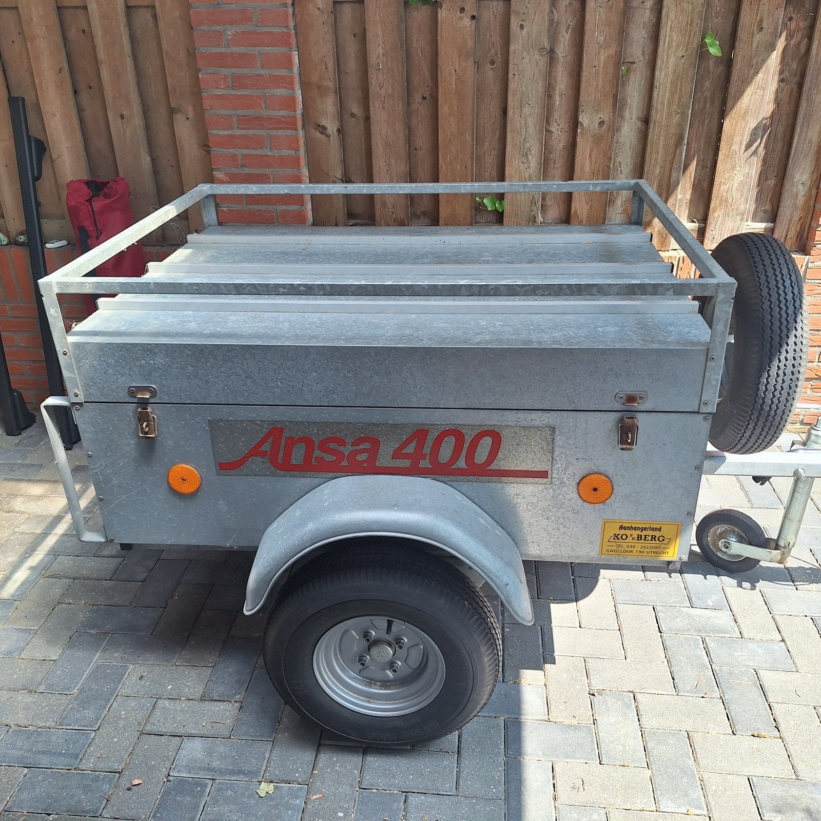 Anssems bagagewagen met deksel - Bak 90x125x48cm, Auto diversen, Aanhangwagen-onderdelen, Ophalen, Gebruikt