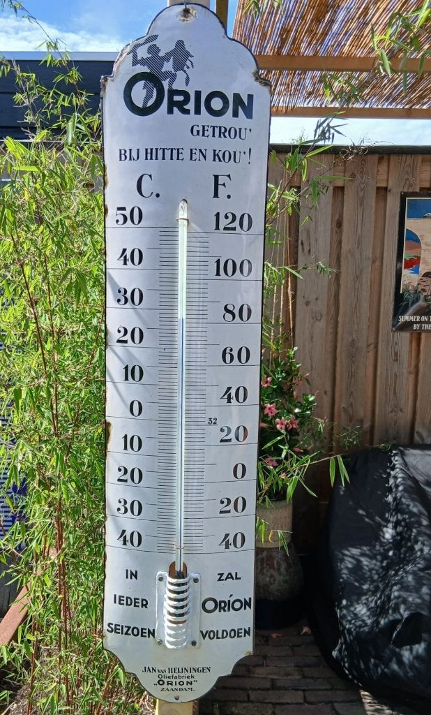 Orion thermometer  mooie staat , orgineel, Ophalen, Zo goed als nieuw, Reclamebord