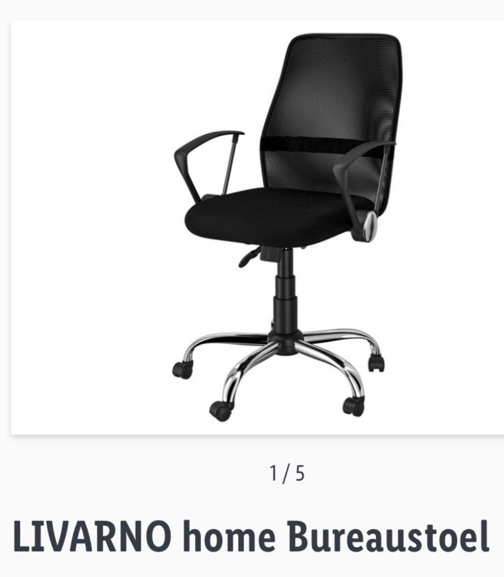 LIVARNO home Bureaustoel - Nieuw in doos, Huis en Inrichting, Ophalen, Zwart, Nieuw, Bureaustoel