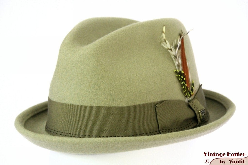 Brixton Gain gleufhoed zacht groen 56 en 58 (M) Nieuw Sample, Hoed, Nieuw, Ophalen of Verzenden, 57 cm (M, 7⅛ inch) of minder