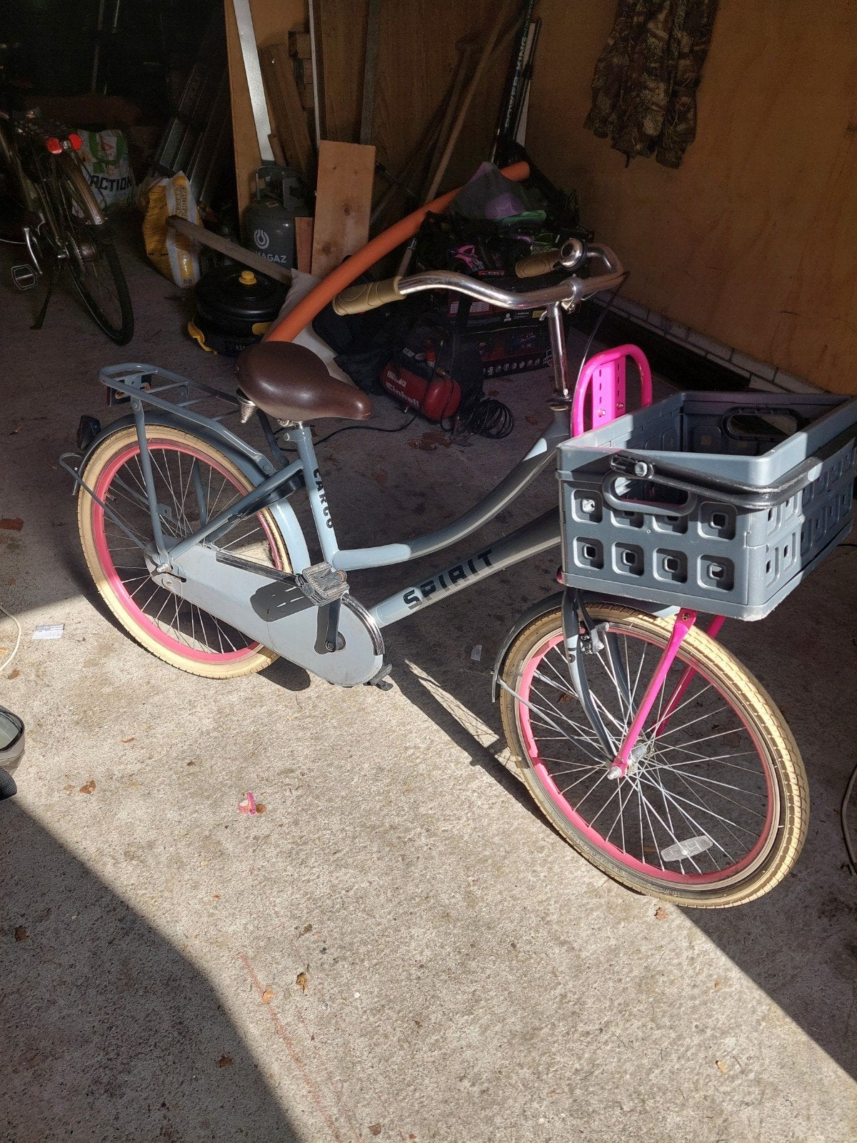 Spirit Cargo fiets - Gebruikt, met roze accenten, Terugtraprem, Gebruikt, 50 tot 53 cm, Ophalen