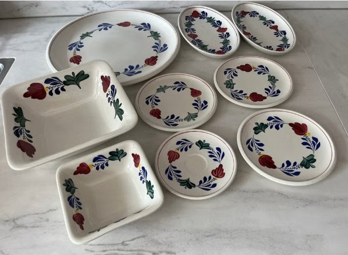 Boerenbont 9 serviesdelen, Ophalen, Overige merken, Aardewerk, Schaal of Schalen