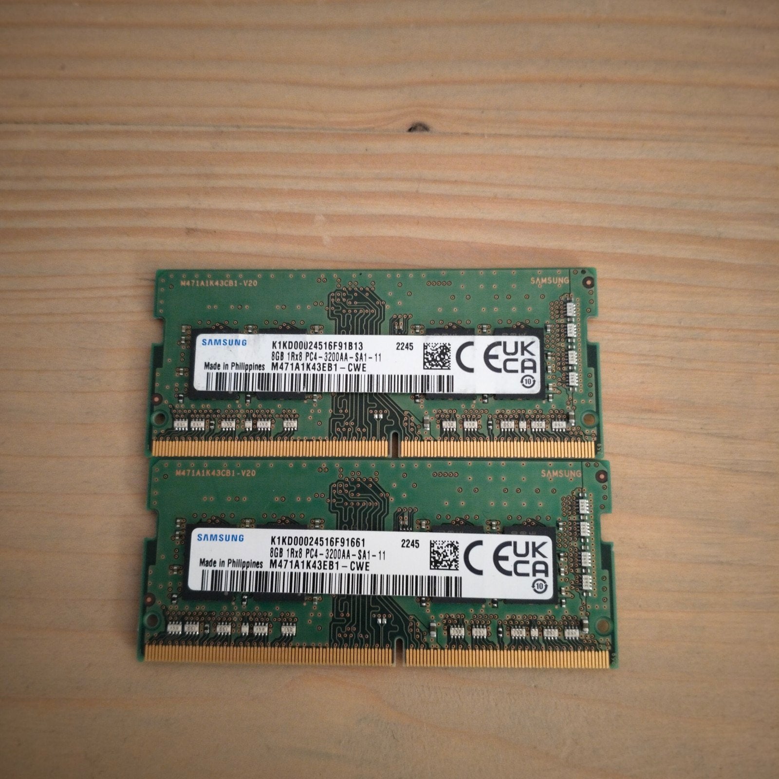 2x 8GB DDR4 SODIMM Samsung 3200MHz Laptop RAM, Computers en Software, RAM geheugen, Gebruikt, DDR4, Ophalen of Verzenden, Laptop