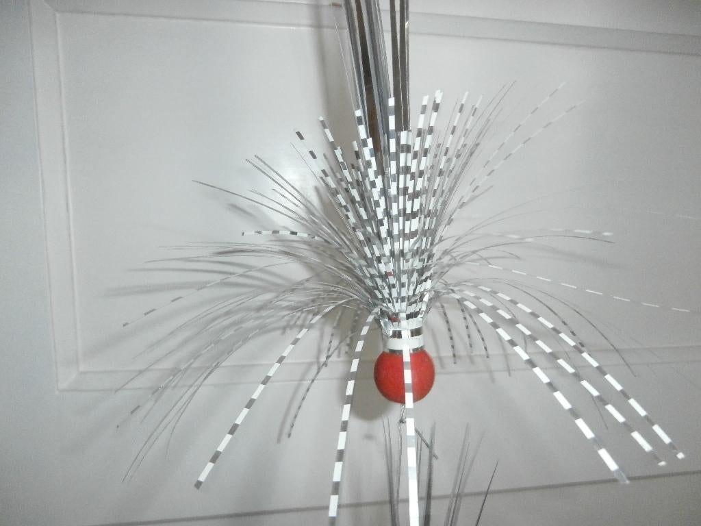 kerst Slinger feest pluimen zilver rood kerstboom versiering, Diversen, Kerst, Ophalen of Verzenden, Gebruikt
