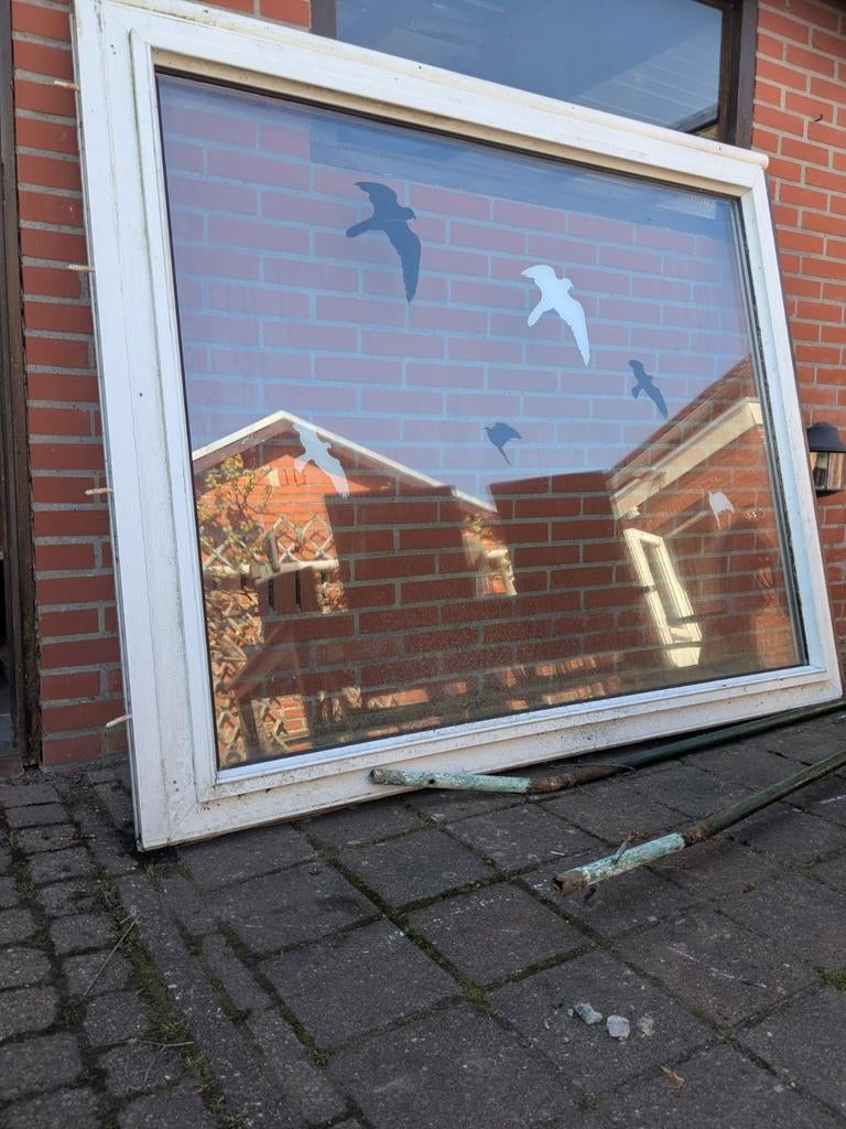 Gratis - windscherm / kozijn met thermopane glas en houder, Kunststof, Raamkozijn, 150 tot 225 cm, Inclusief glas