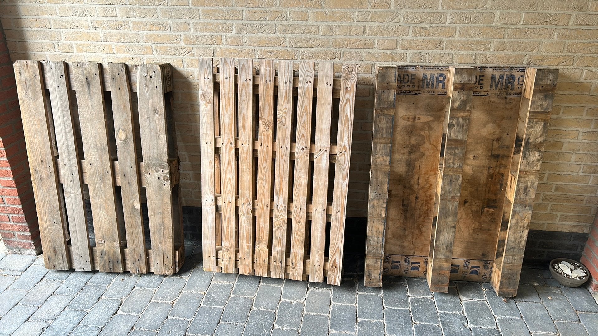 4 pallets 80x120, Ophalen, Gebruikt, Pallet, Minder dan 200 cm