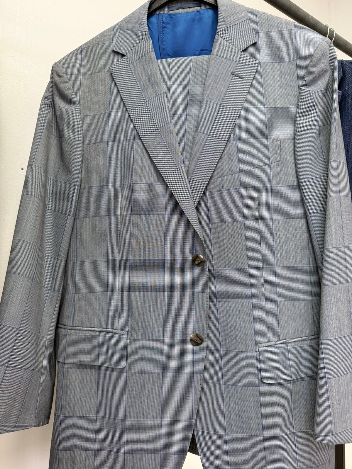Suitsupply Pak / Kostuum Geruit Vitale Barberis Canonico Wol, Ophalen of Verzenden, Zo goed als nieuw, Maat 48/50 (M), Grijs