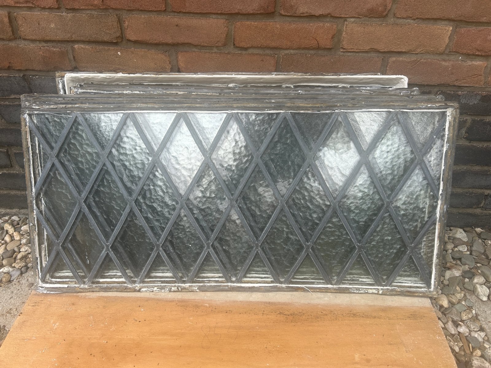 Set van 12 glas in lood ramen - Gebruikt, Doe-het-zelf en Verbouw, Glas en Ramen, Gevelraam of Ruit, Gebruikt, Glas in lood, 80 tot 120 cm