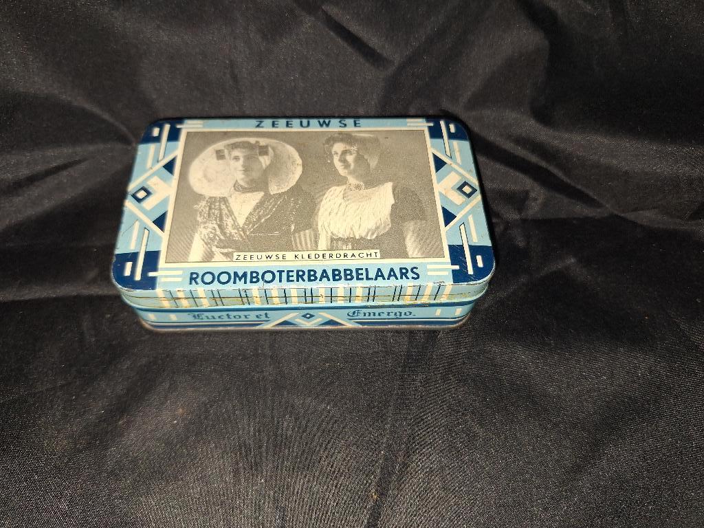Vintage Nederlandse Zeeuwse Roomboter babbelaars Blikje, Verzamelen, Blikken, Ophalen, Gebruikt, Overige, Overige merken