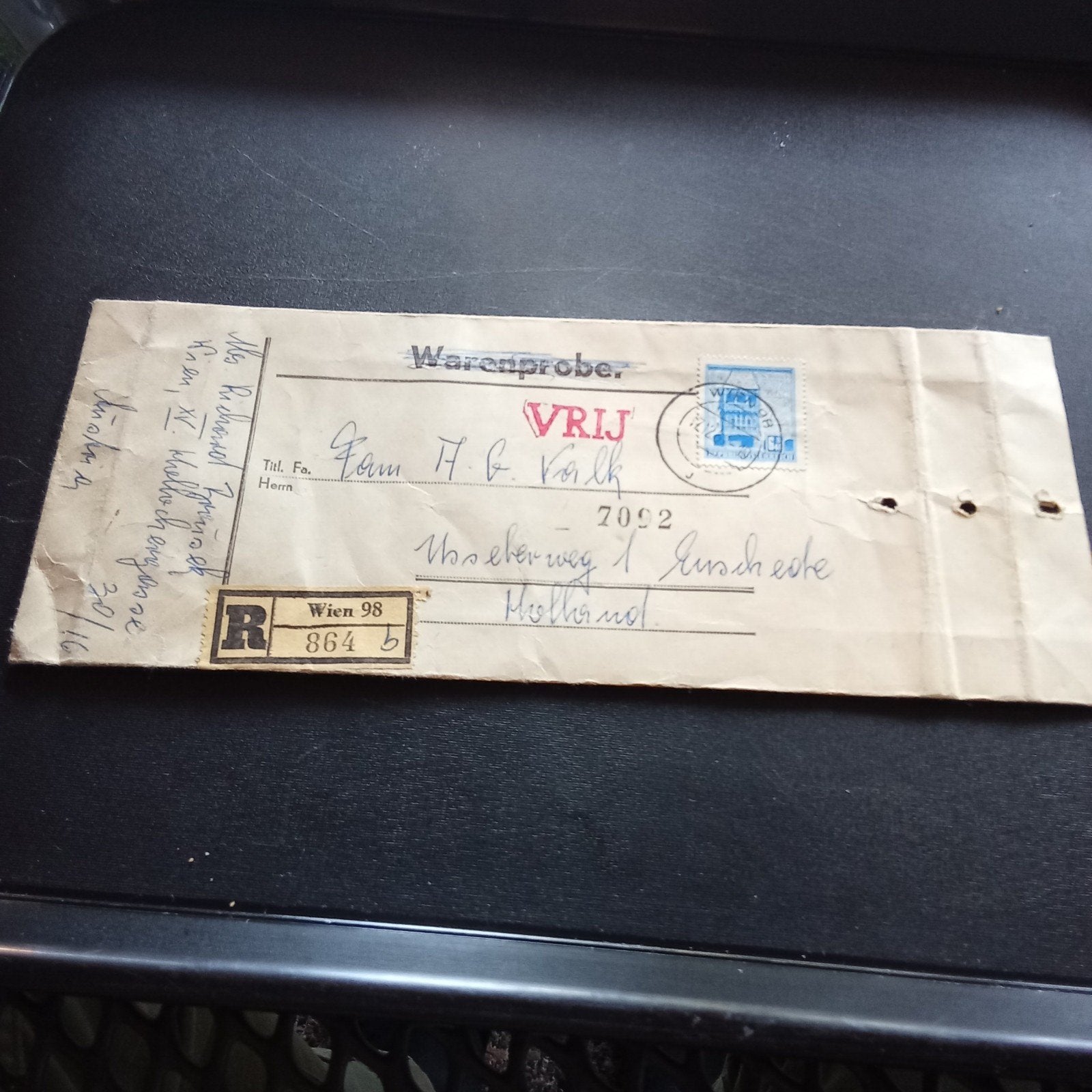 Oostenrijkse Warenproben Envelop met Postzegel en Stempel, Ophalen of Verzenden