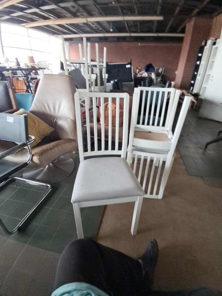 IKEA EKEDALEN eetkamerstoelen wit set van 3  CS27392, Ophalen, Gebruikt, Drie, Wit