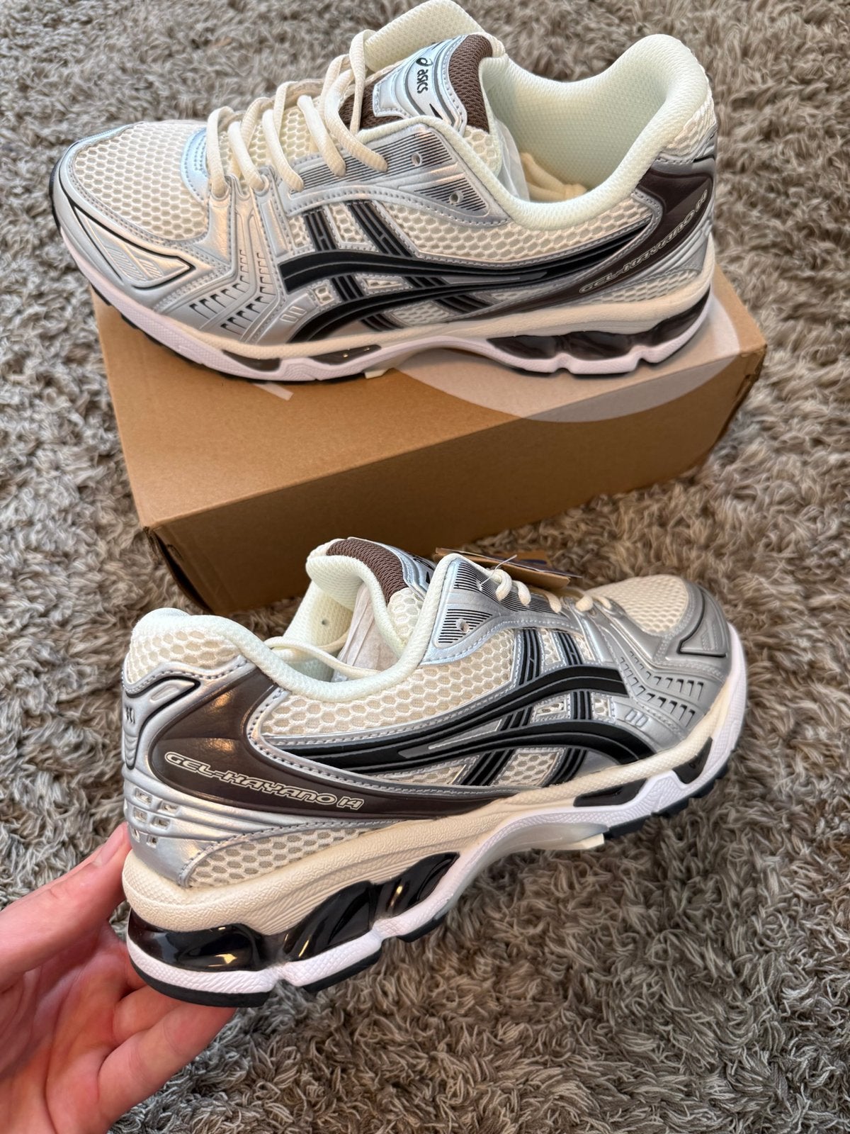 Asics gel kayano 14 cream black maat 42, Ophalen of Verzenden, Zo goed als nieuw, Hardloopschoenen, Asics