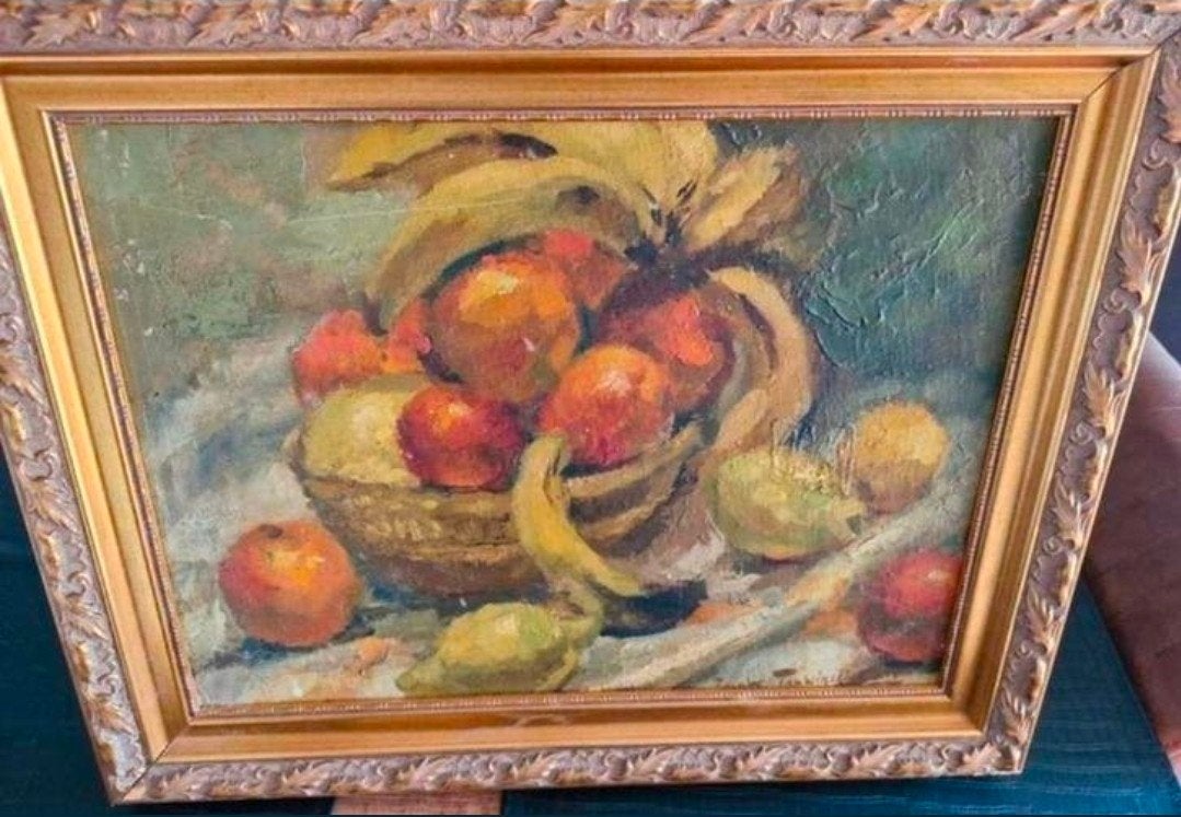 Stilleven Igor Talwinski - Fruitschaal olieverf op paneel, Antiek en Kunst, Ophalen