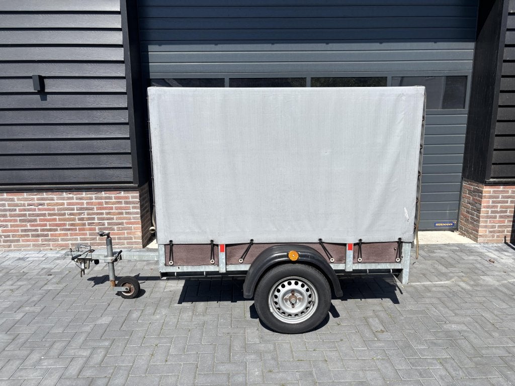 Huifaanhanger huifkar huifaanhangwagen enkelasser 750 kg, Gebruikt