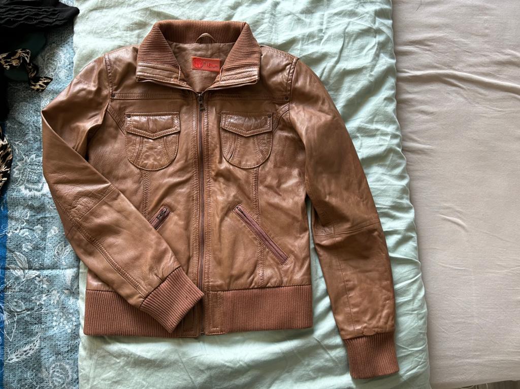 Leren dames jas bruin NIEUW S, Ophalen of Verzenden, Nieuw, Maat 36 (S), Bruin
