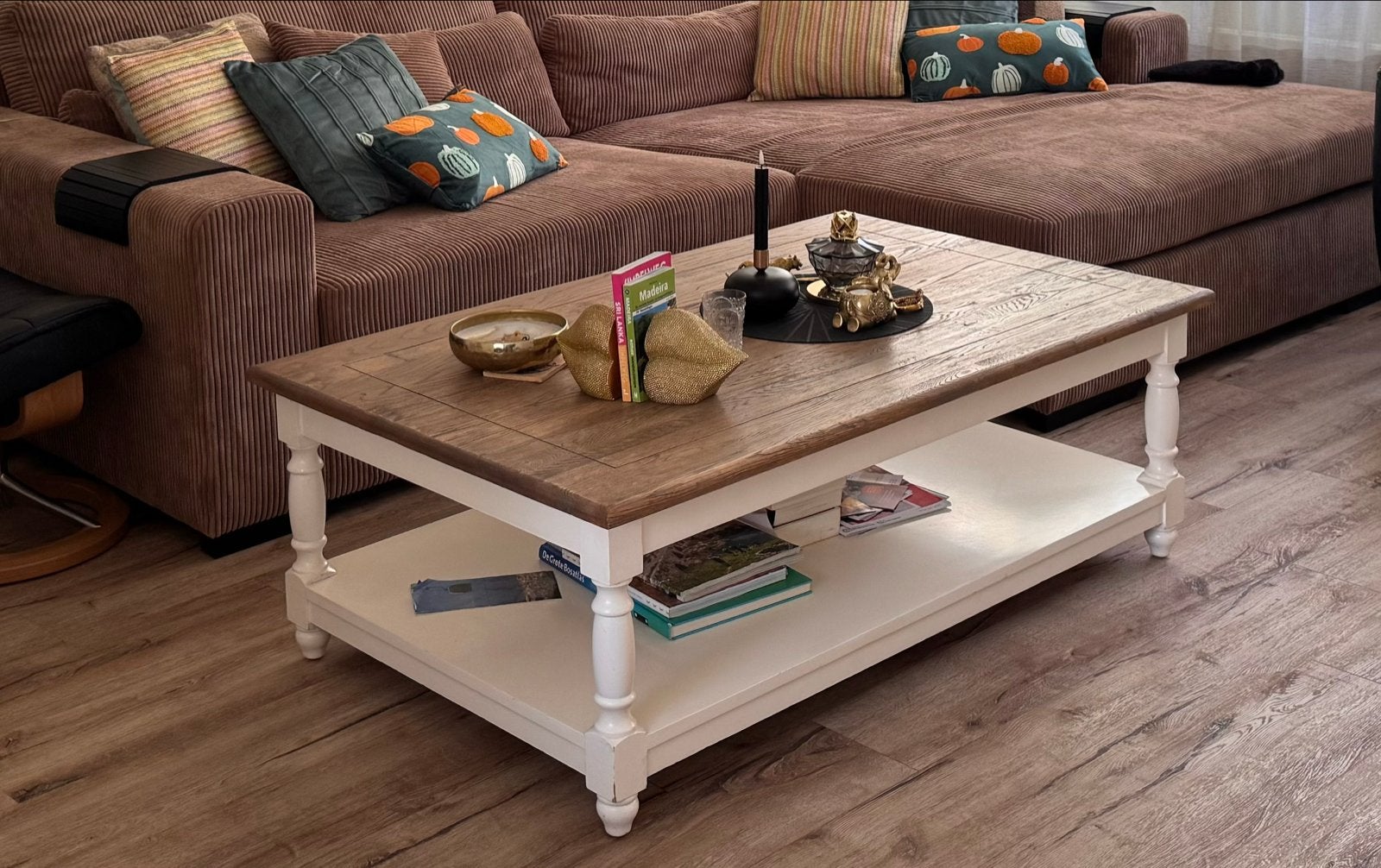Salontafel 45x80x130 cm met landelijke uitstraling richmond, Gebruikt, 100 tot 150 cm, Overige houtsoorten, 50 tot 100 cm