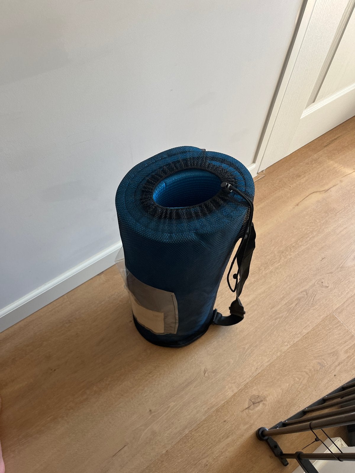 Blauwe yogamat met draagtas, Ophalen, Gebruikt, Yogamat