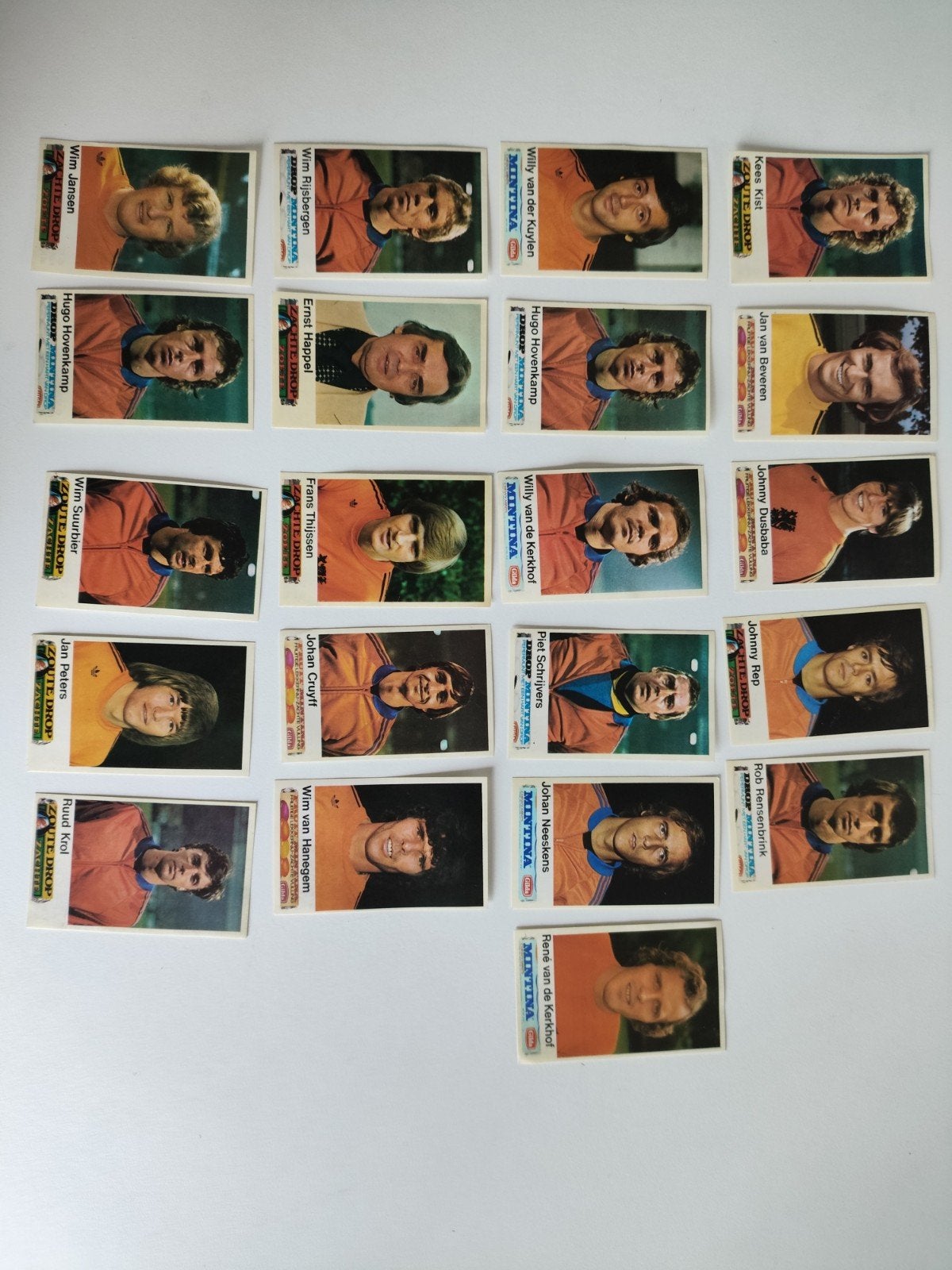 Zeldzame Voetbalplaatjes Oranje Jaren '70 - Mintina Drop, Ophalen of Verzenden, Zo goed als nieuw, Overige binnenlandse clubs