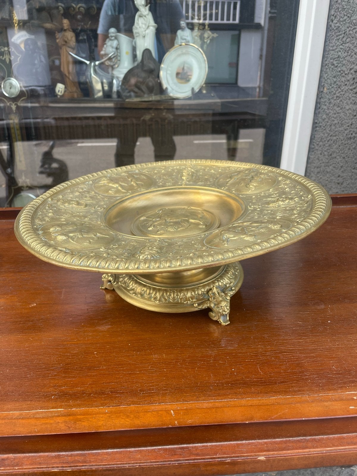 Antieke Bronzen Decoratieve Schaal Renaissance Stijl, Antiek en Kunst, Ophalen of Verzenden, Brons