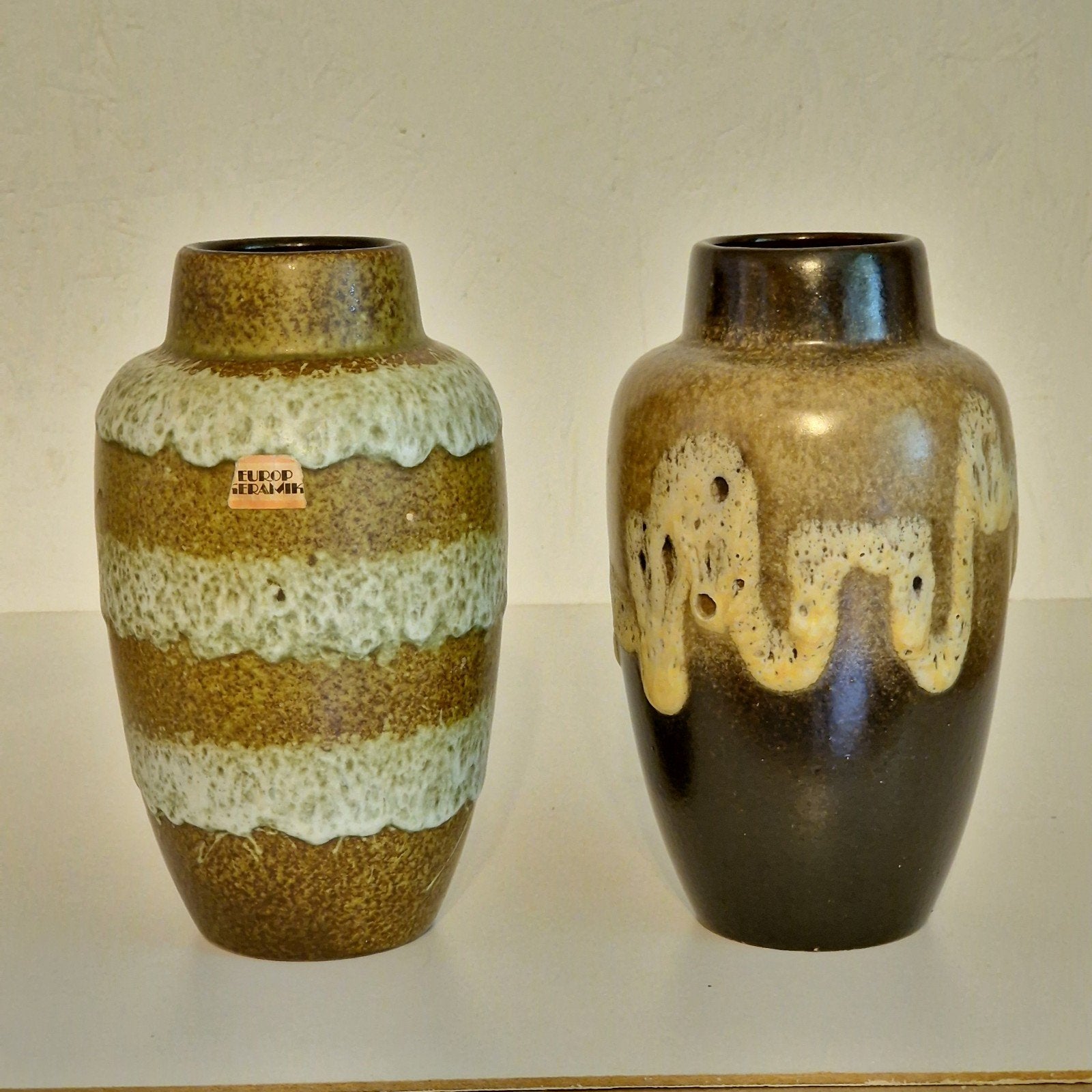 2x Retro Vintage Fat Lava West Germany Vazen, Ophalen of Verzenden, Huis en Inrichting