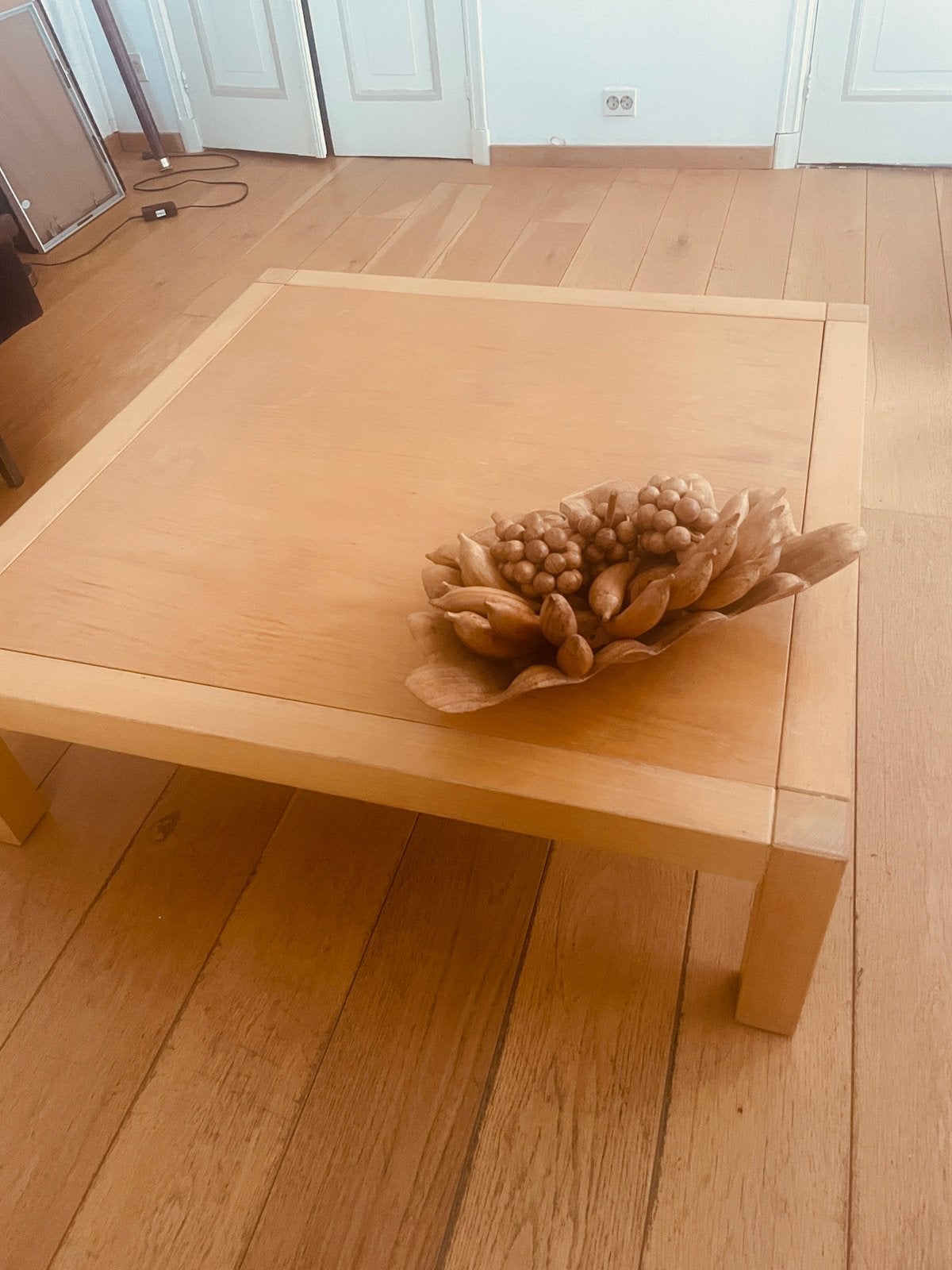 Beukenhouten salontafel, Ophalen, Gebruikt, Vierkant, Tijdloos , overal te gebruik