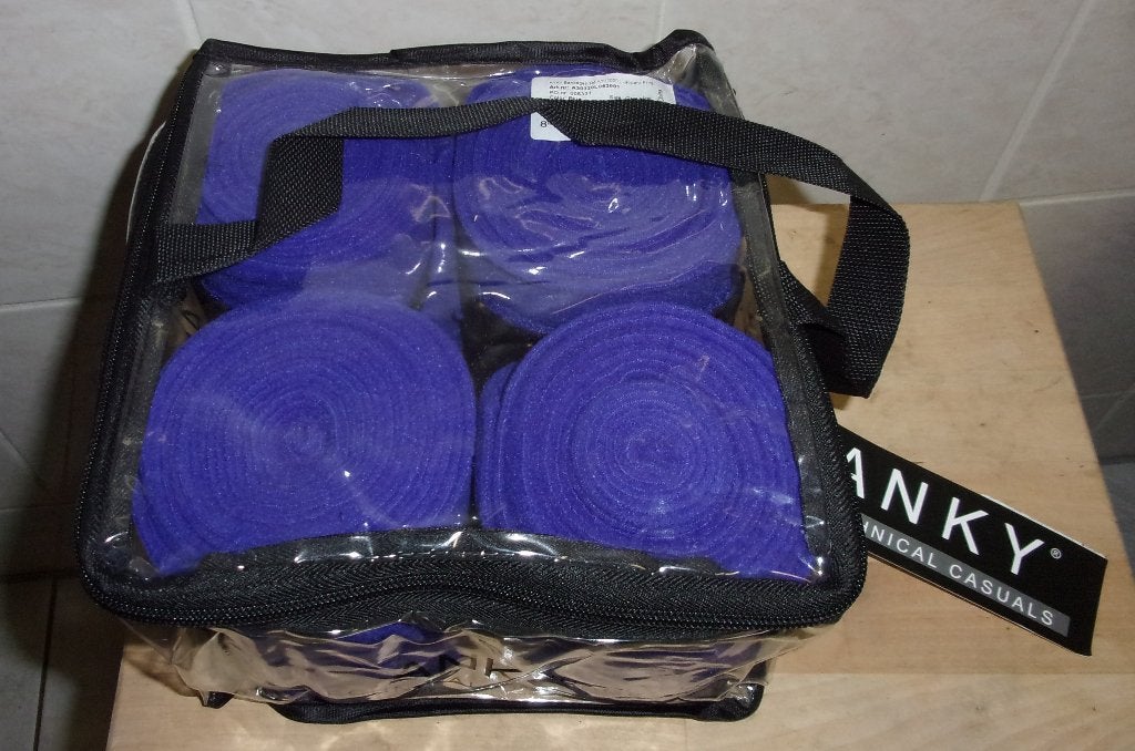 Anky bandages fleece blue leopard blauw 4 stuks, Dieren en Toebehoren, Paarden en Pony's | Beschermers, Anky, Ademend, Bandages