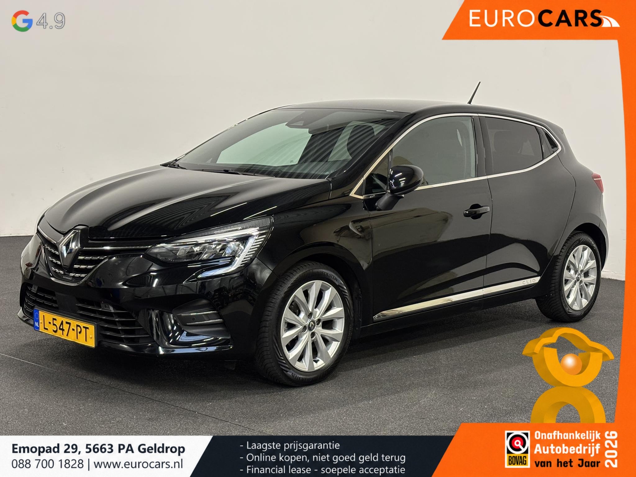 Renault Clio 1.0 TCe Intens Airco Navigatie Cruise control M, Auto's, Voorwielaandrijving, Gebruikt, Lane Keeping Assist, Leder en Stof