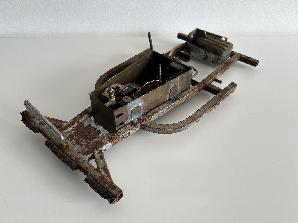Vintage stockcar chassis 1/8 nitro rc auto, Verzenden, Gebruikt, Nitro, Auto onroad