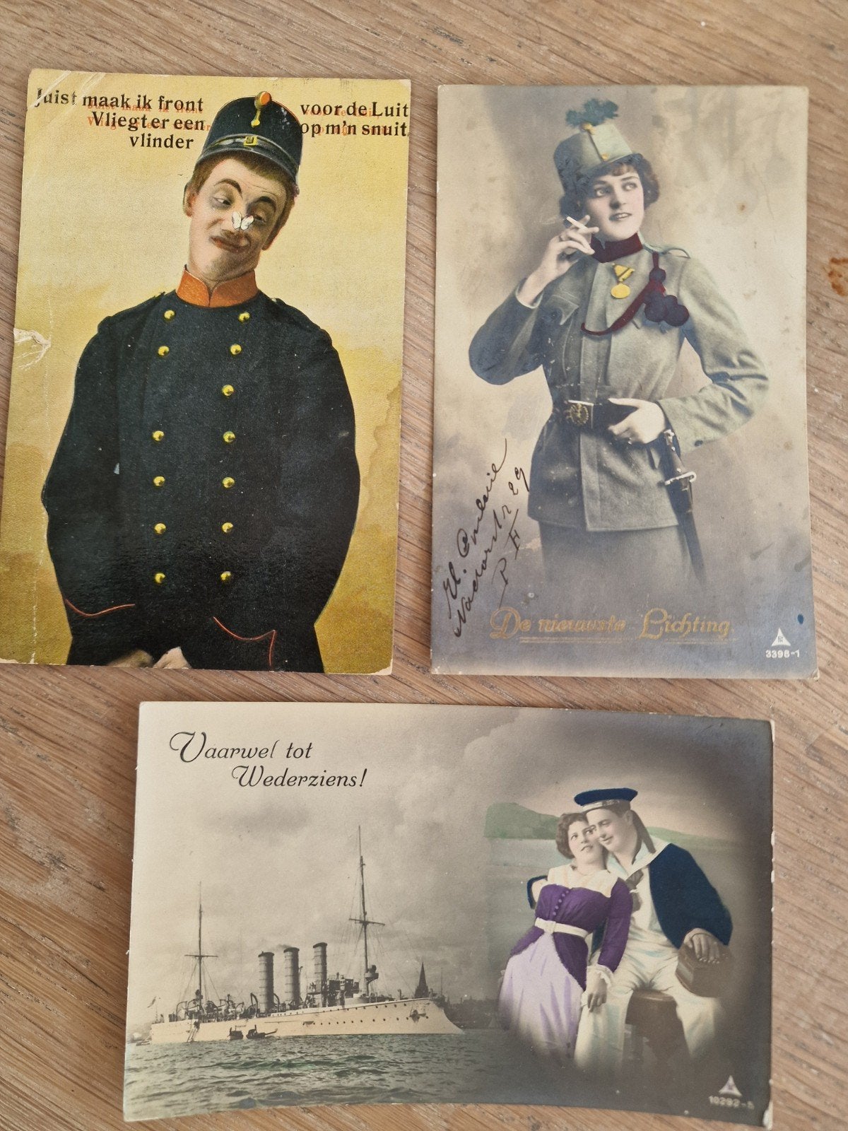 Ansichtkaarten  leger en marine 1916, Ophalen of Verzenden, Voor 1920