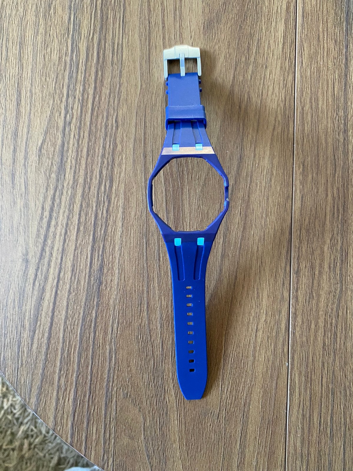 Ap X Swatch bandje 3 uur kroon blauw, Verzenden, Nieuw, Overige materialen, Swatch