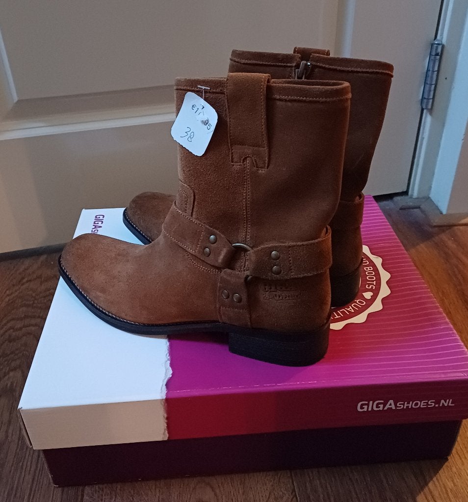 Dames Boots maat 37,5 Western Nieuw Bruin Cognac ( Jool ), Bruin, Verzenden, Nieuw, Gigashoes