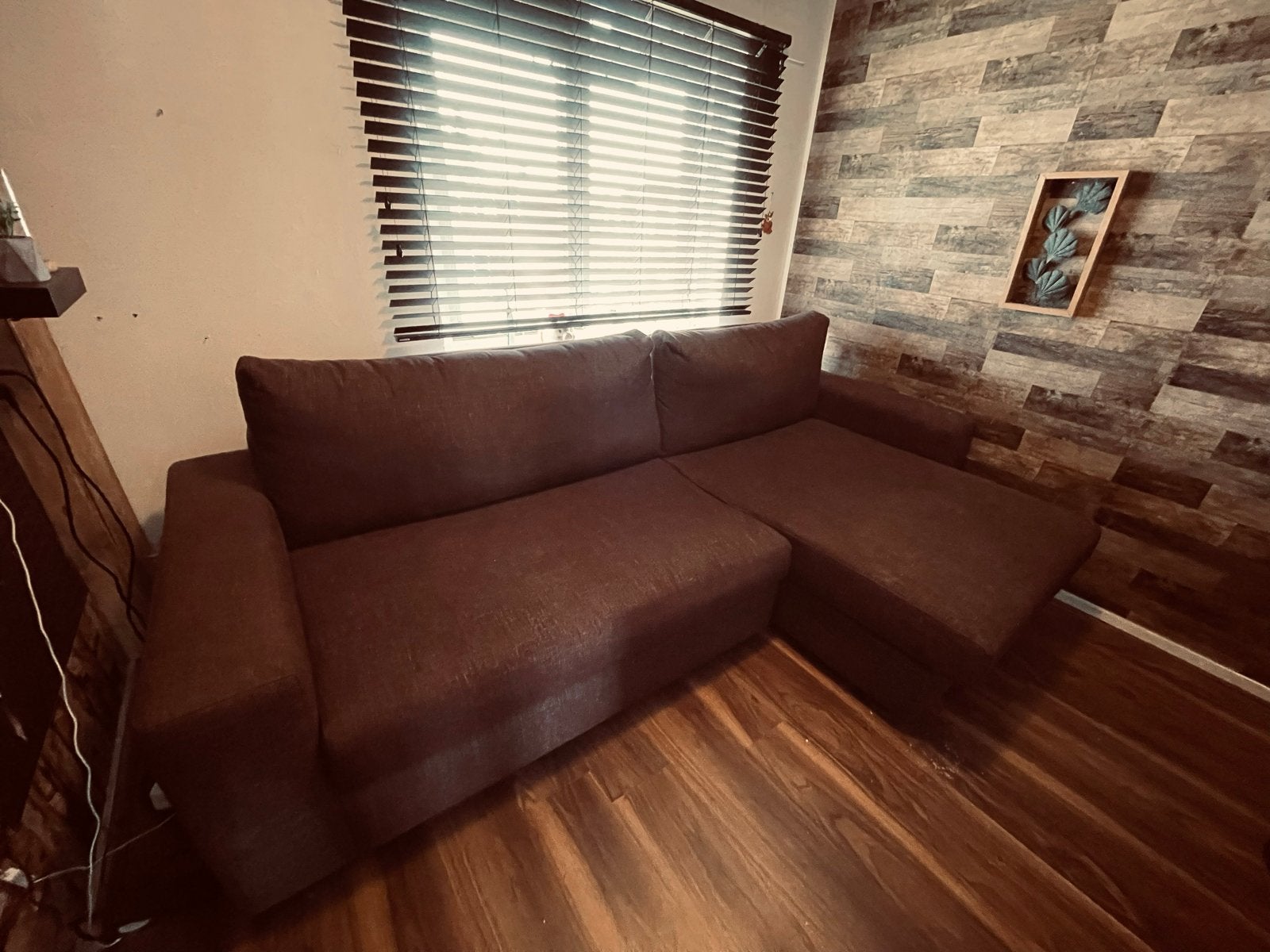 hoekbank met chaise longue, Ophalen, 100 tot 125 cm, Hoekbank, Driepersoons