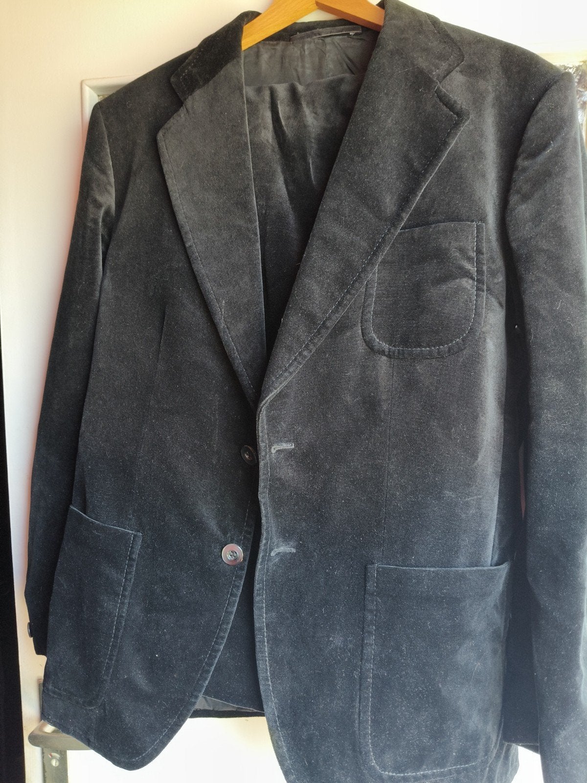 Zwart velours maatpak - Retro Inter Style - Maat M, Ophalen, Maat 48/50 (M), Zwart, Inter Style