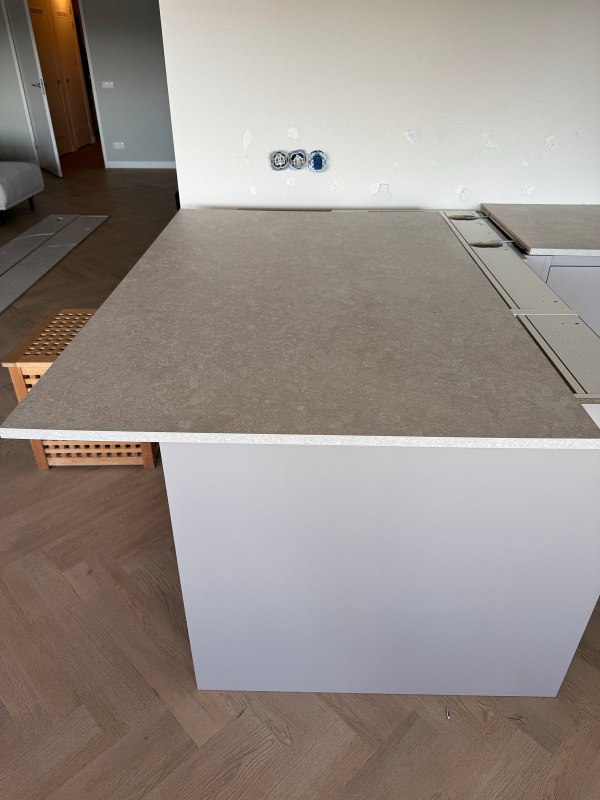 Aanrechtbladen en spatbladen laminaat kleur ‘Nude Stone’, Huis en Inrichting, Ophalen of Verzenden, Meerkleurig, Overige materialen