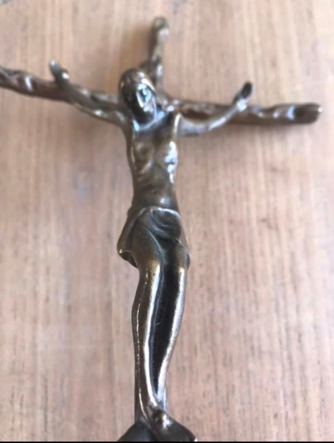 Bronzen Kruisbeeld - Christus aan het kruis, 27 cm, Ophalen of Verzenden