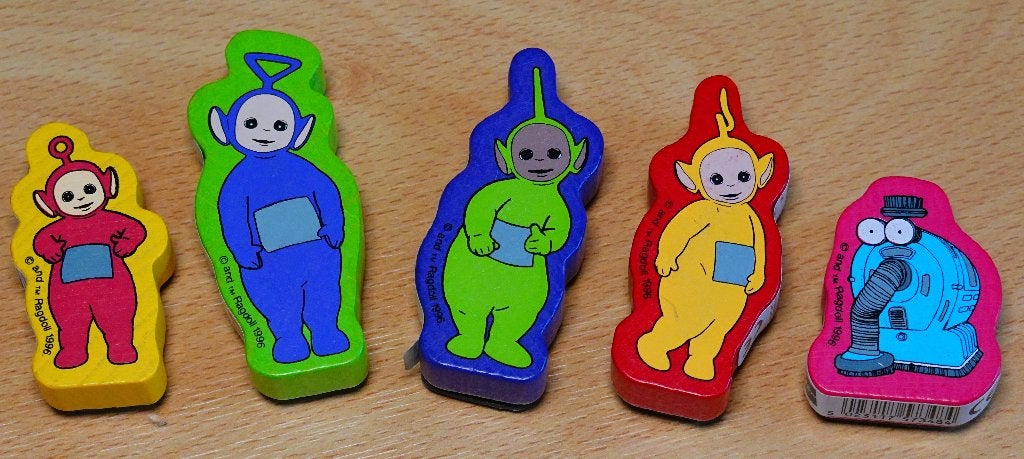 Stempels met Teletubies, Hobby en Vrije tijd, Ophalen of Verzenden, Zo goed als nieuw, Houten stempel