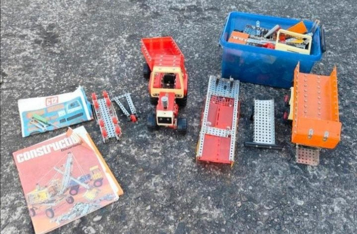Vintage/Antiek Meccano bouwset met vanalles erbij, Ophalen of Verzenden, Gebruikt