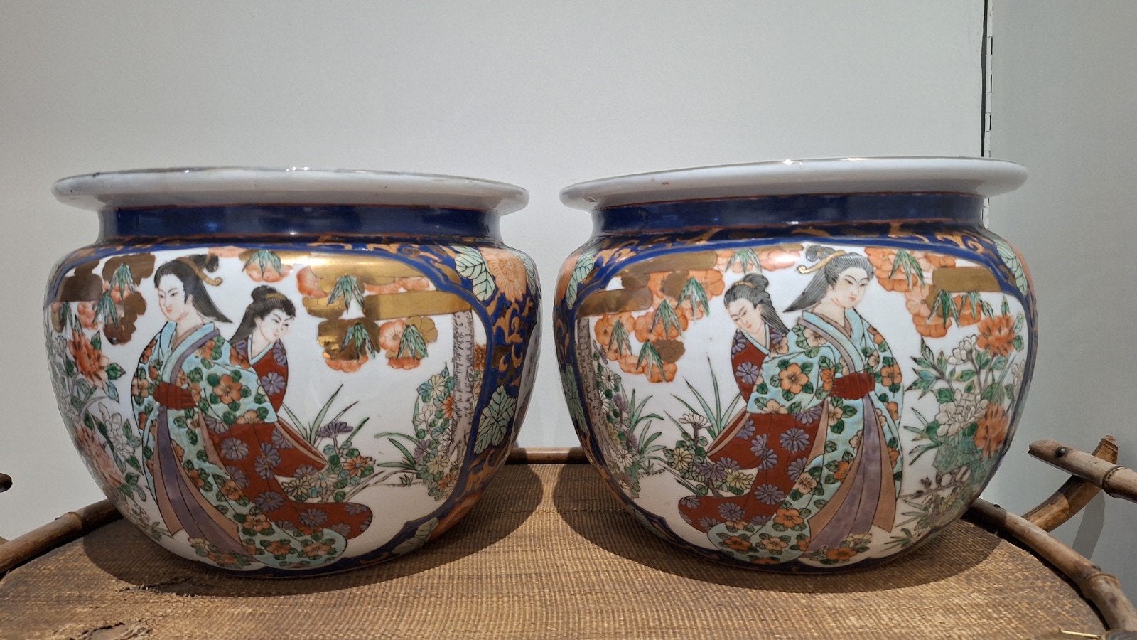 Vintage imari cachepot 'vissenkom', Antiek en Kunst, Ophalen of Verzenden