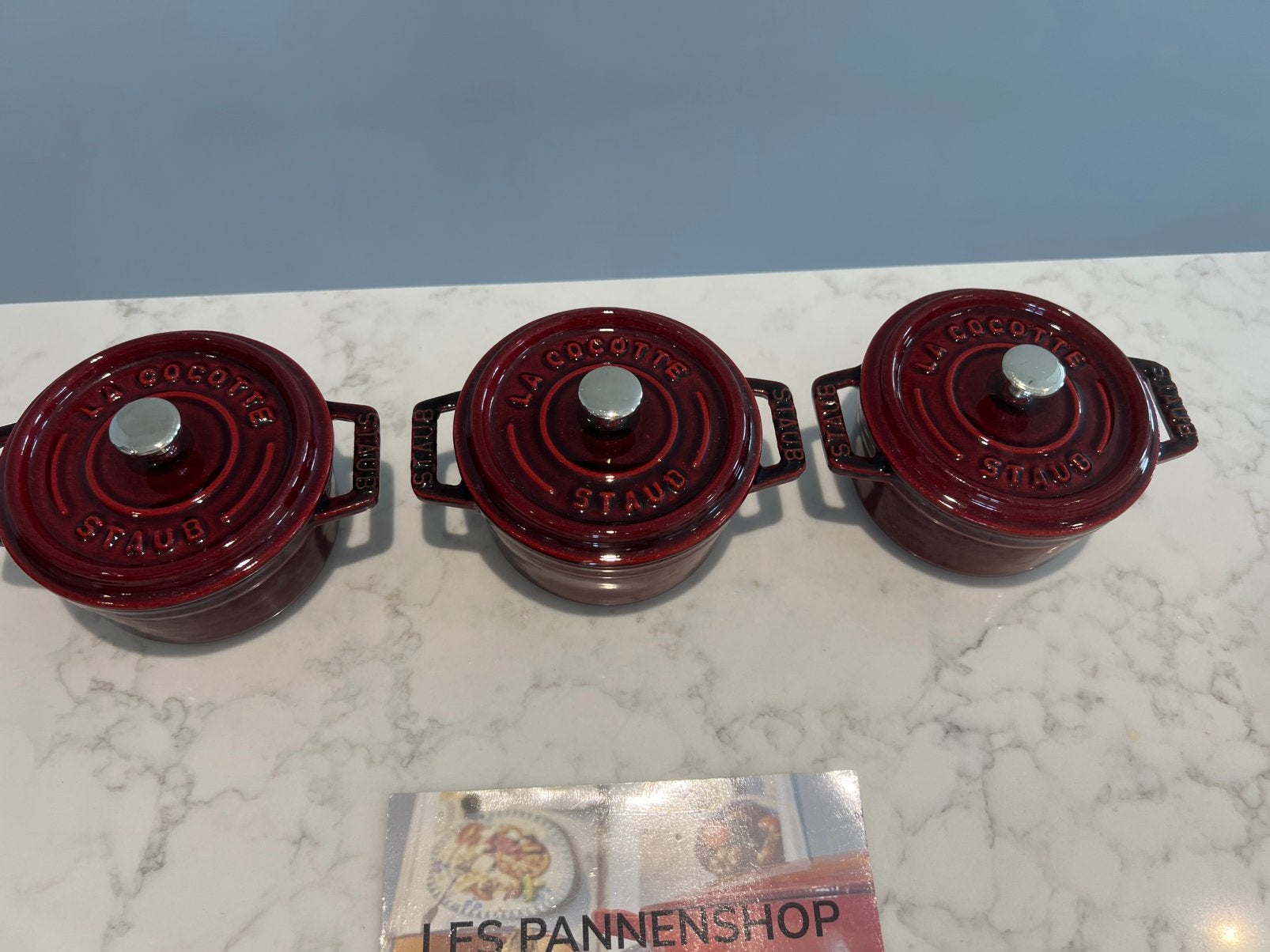 3 x Staub mini Cocotte 10 cm Grenadine, Gietijzer, Nieuw, Ophalen of Verzenden, Staub