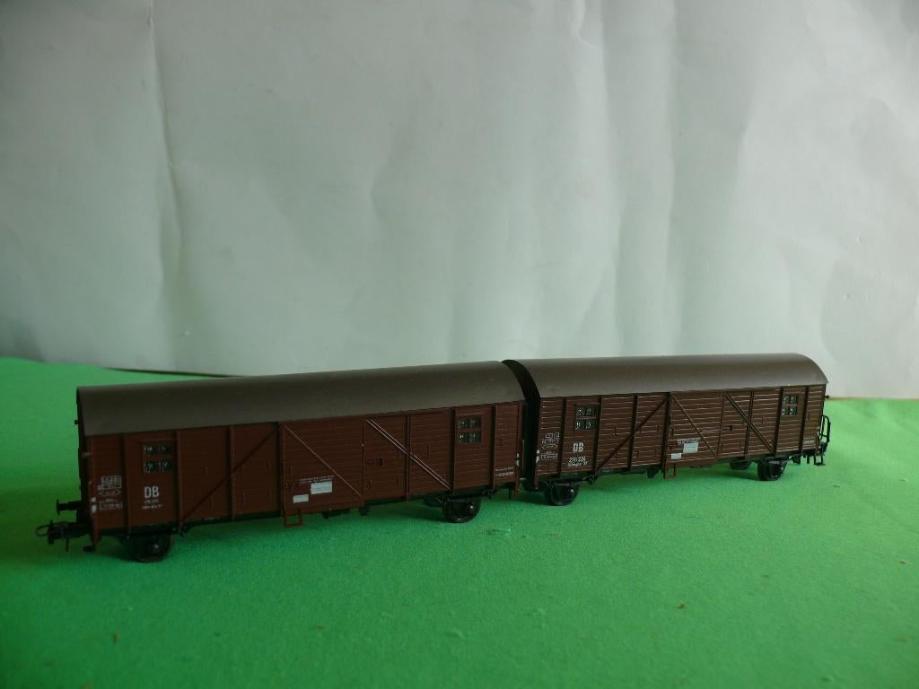 Roco goederenwagon, 2-delig 4328 + VTG Ferrywagon 46272, Gelijkstroom, Wagon, Ophalen of Verzenden, Zo goed als nieuw