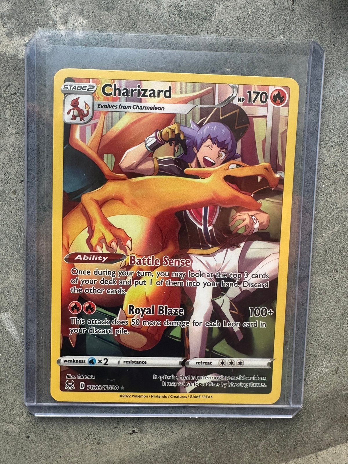 Charizard TG03/TG30 Lost Origin Trainer Gallery, Ophalen of Verzenden, Zo goed als nieuw, Losse kaart