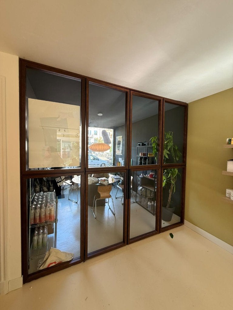 Maatwerk glazen roomdivider / scheidingswand met deuren, Ophalen, Zo goed als nieuw