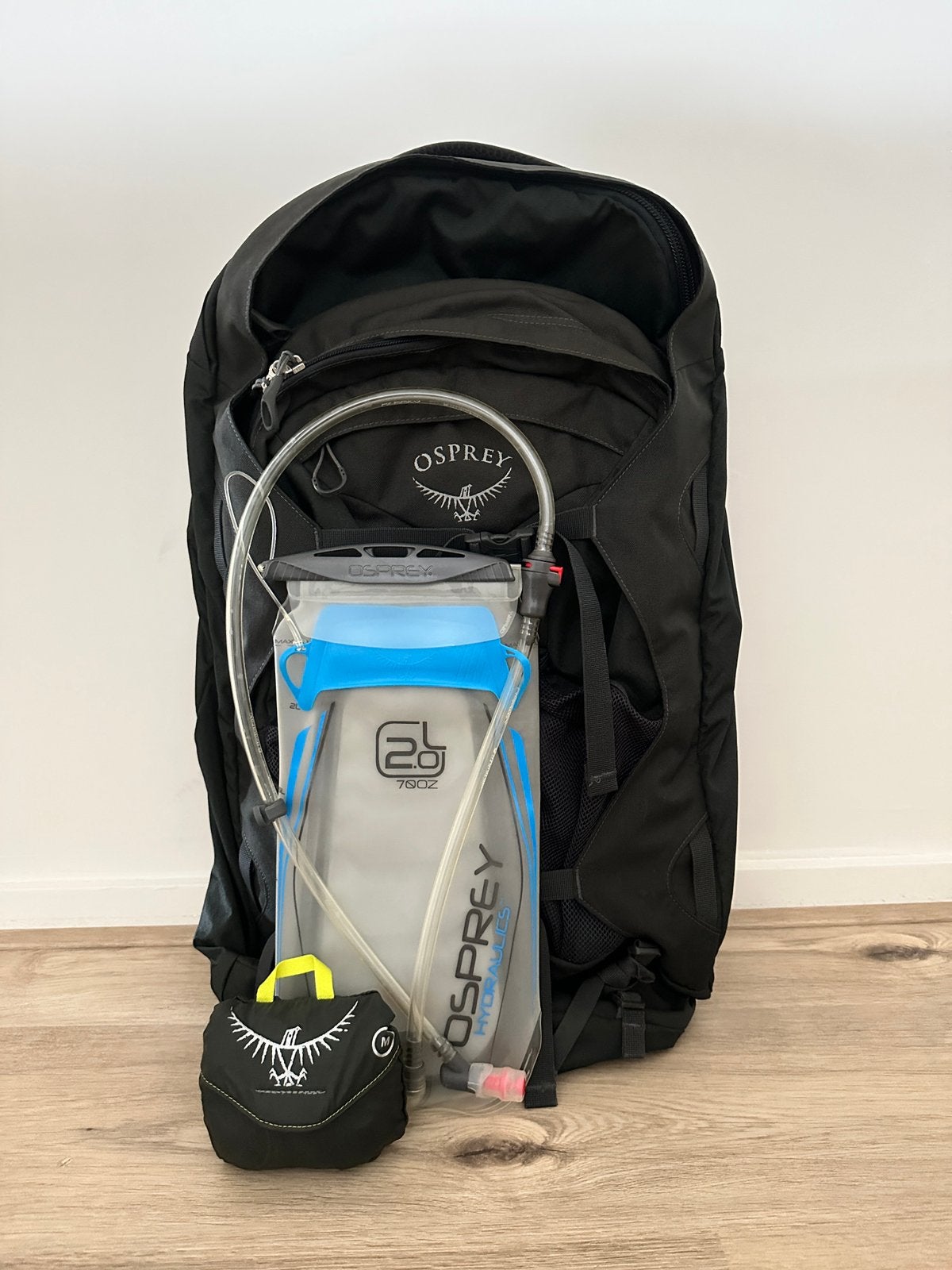 Osprey Farpoint 55L met Osprey waterzak en Osprey regenhoes!, Ophalen, 30 cm of meer, 80 cm of meer, Zo goed als nieuw